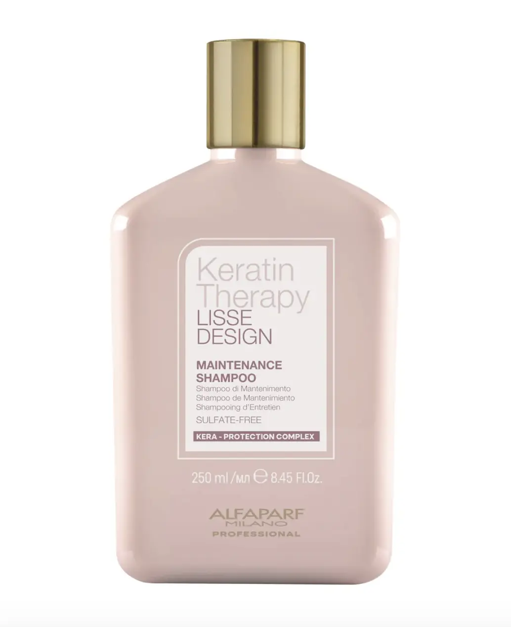 Alfaparf Milano Keratin Therapy Lisse Design Maintenance Shampoo, 250ml/8.45fl oz Salon-Grade Full-Size Creamy Haircare - Sulfate-Free, Hydrolyzed Keratin, Babassu Oil, Curly Hair Products, Post-Straightening, Gentle Clarifying Cleansing, Sulfate Free Sha