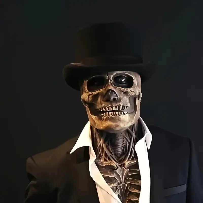 Halloween Skull Mask, Fashion Style, Hyper Realistic Mask, Synthetic Latex Horror Spooky Exposure Brain Skull Head, Bloody Skull Mask, Perfect for Halloween Parties, Party Face Masks