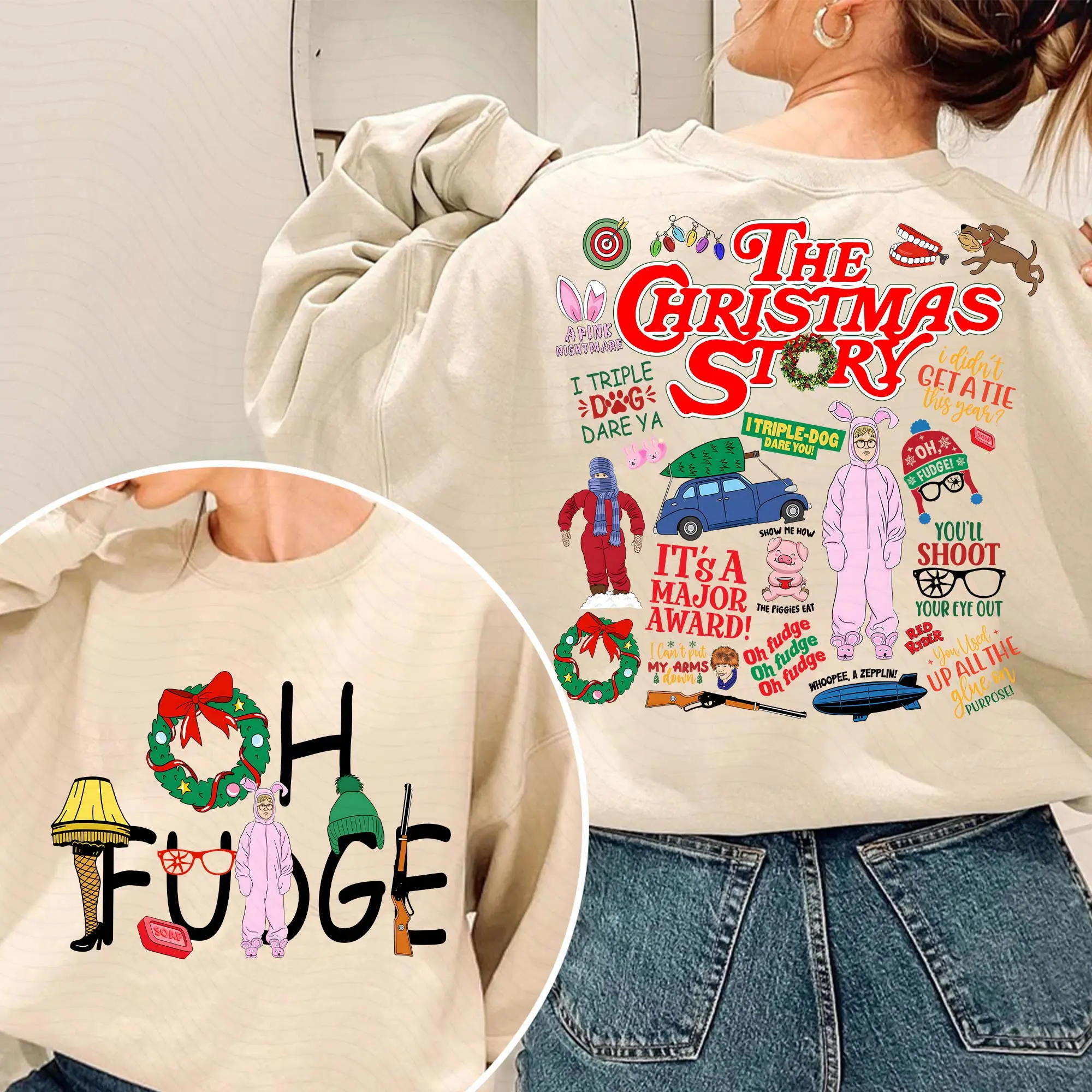 Retro Christmas Movie Story 90’s Movie Sweatshirt for Men and Women, Christmas Hoodie, Christmas Sweater for Season SW0356