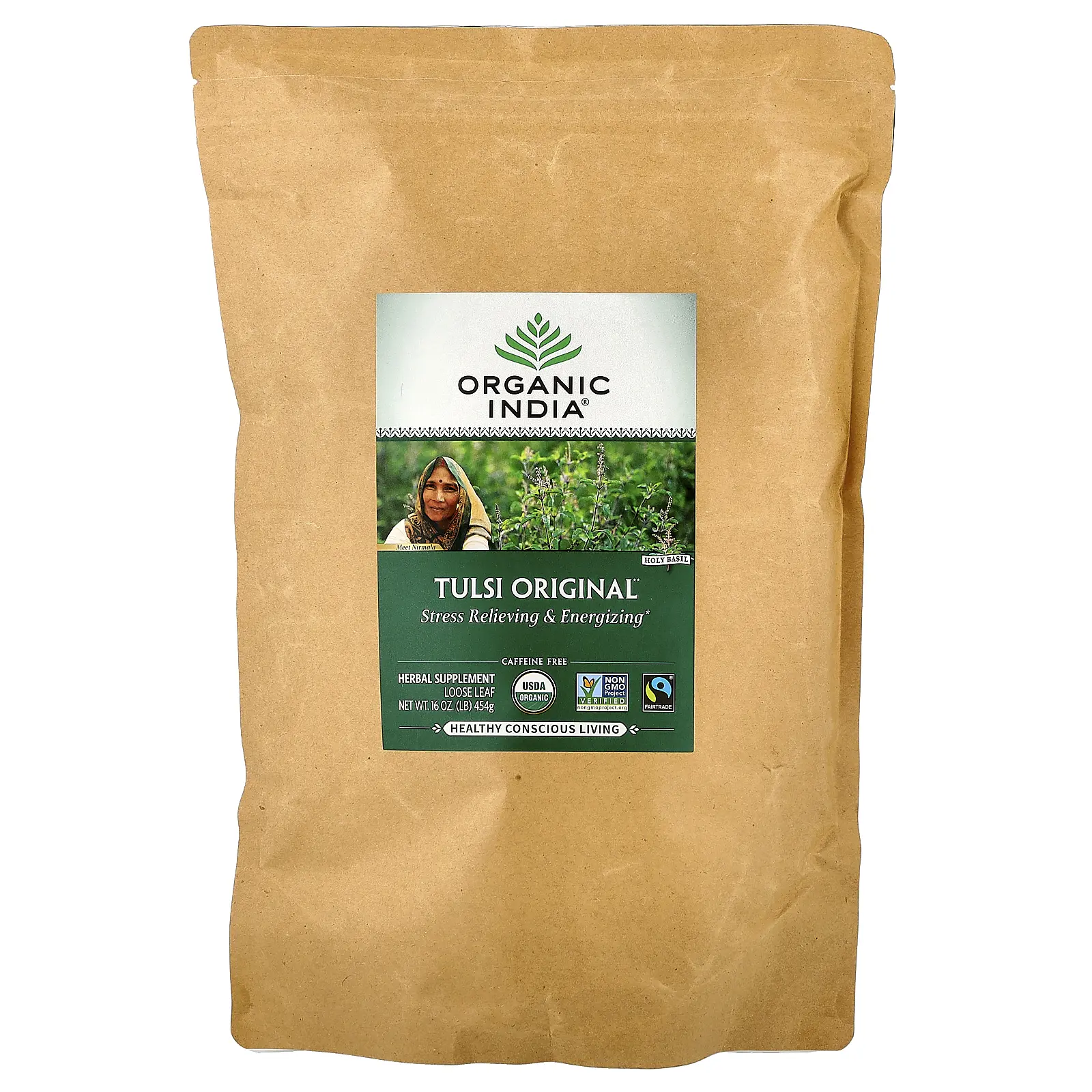 Organic India Tulsi Original Loose Leaf Tea, Caffeine Free, 16 oz (454 g)