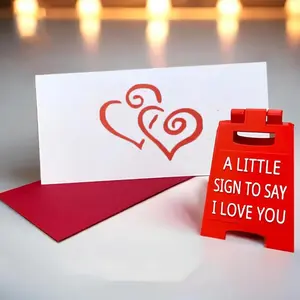 A Little Sign Letter Gift Set, 1 Set Decor Gift with Envelope & Greeting Card, Romantic Surprise Gift for Boyfriend & Girlfriend
