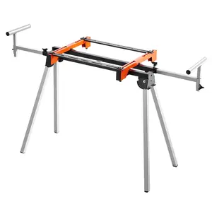 VEVOR Miter Saw Stand, 300lbs Load Capacity Steel Collapsible Stand for Miter Saw with One-piece Mounting Brackets Clamps, Adjustable Height and Length, Portable Compact and Folding Miter Saw StandSummervibes