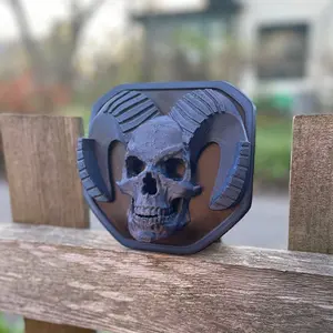 Skull with Horns Emblem Fits 2019-2023 RAM Pickup Tailgate 5th gen -1500, 2500, 3500