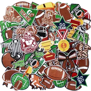 48/72/80pcs Sports Iron on Patches Embroidered Football Baseball Soccer Basketball Patches Iron on Hat Patches Mixed Sport Appliques Sew on for Hat Backpack Pants Jeans Clothes DIY Crafts