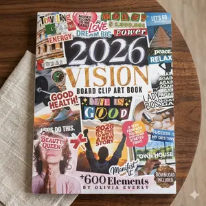 2026 Vision Board Clip Art Book: 600+ Extensive Collection of Powerful Pictures, Quotes, Words, and Affirmations to Create Dream Boards for Women & Men (2026 vision board supplies)