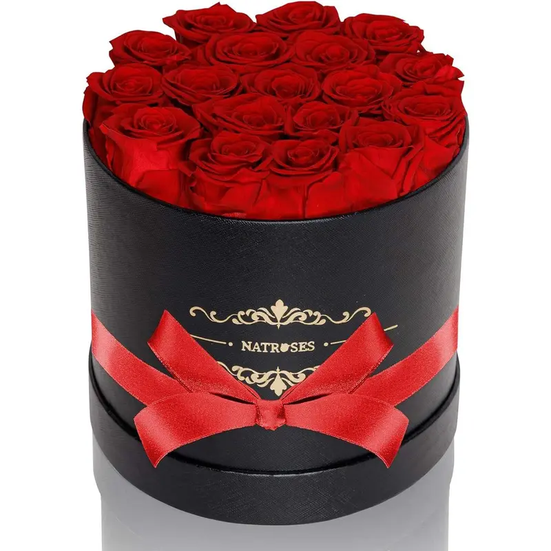 Handmade Preserved Roses in a Box, Long Lasting Red Roses, Preserved Flowers Gifts