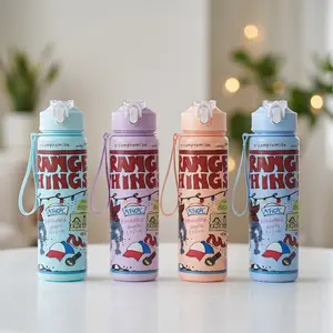 Vintage Design Horror Graffiti Print Reusable Hard Plastic Water Bottle, 700ML Eco-Friendly Alternative, Perfect for School, Travel, Halloween Party Props, Portable, Drinkware, Reusable Bottles