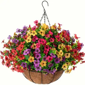 Artificial flowers mixed with sunflowers and wildflowers, weather-resistant plastic for indoor and outdoor decoration, suitable for porches, balconies, front doors, holiday decorations for Christmas, Halloween, Easter, Artificial Flowers for Outside