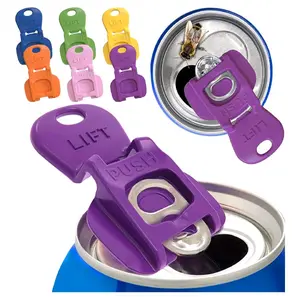 20 pieces Manual Easy Can Opener Colorful Drink Can Protector Cap Leakproof Soda Top Ring Opener Tool for Pop Coke Beer Tab, Premium Plastic Shields Can Openers Can prevent Dust at the Party, BBQ, Beach