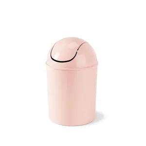 1.25-gallon mini trash can, equipped with a removable rotating lid - small trash bin, suitable for kitchen, bathroom, bedroom, office - compact trash can, can be placed under tables and countertops - pink