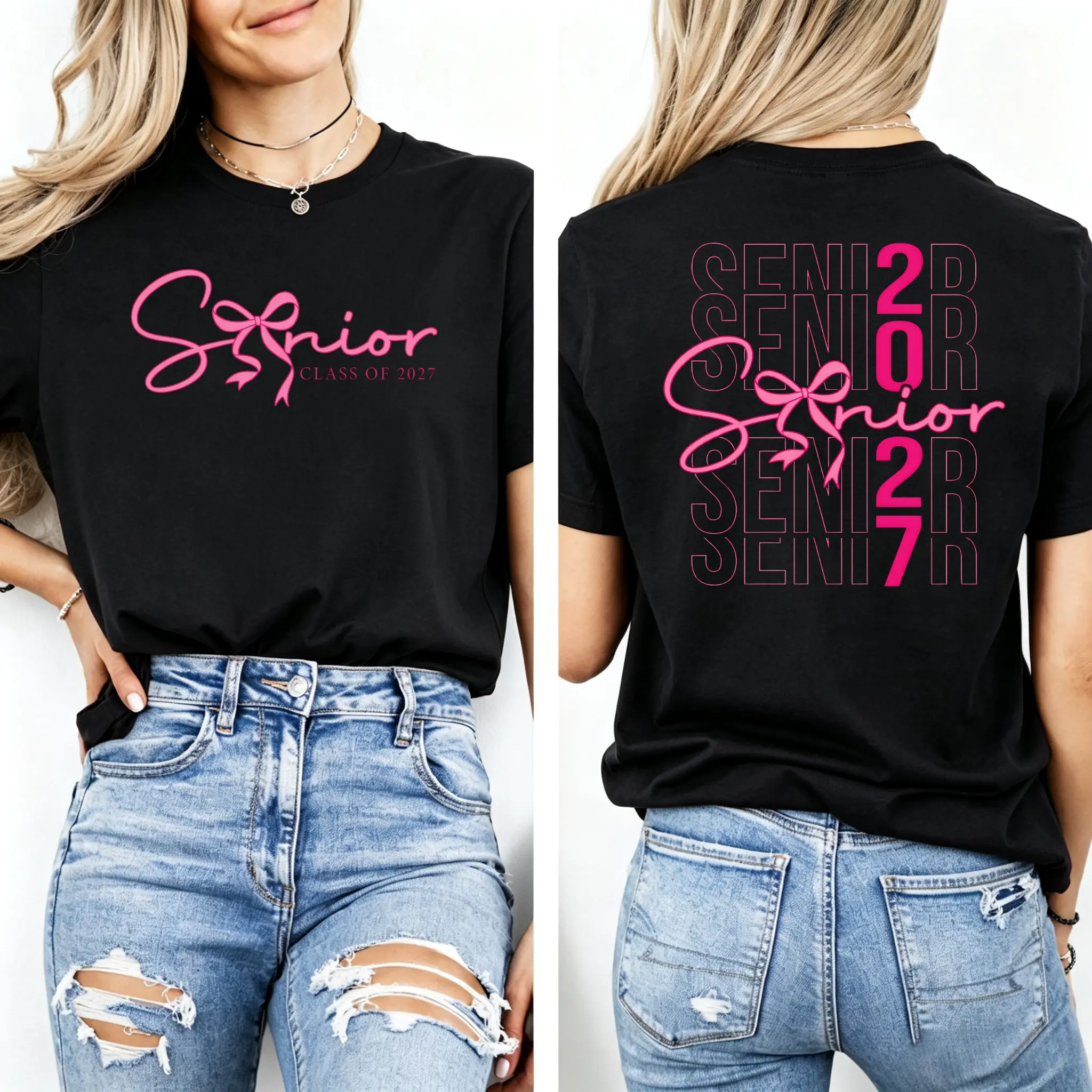 Comfort Colors Senior 2027 TShirt, Class of 2027 Senior Tee, Coquette Graduation Shirt, Senior Bow Shirt, Trendy Senior Shirt, Full Sizes, Full Colors