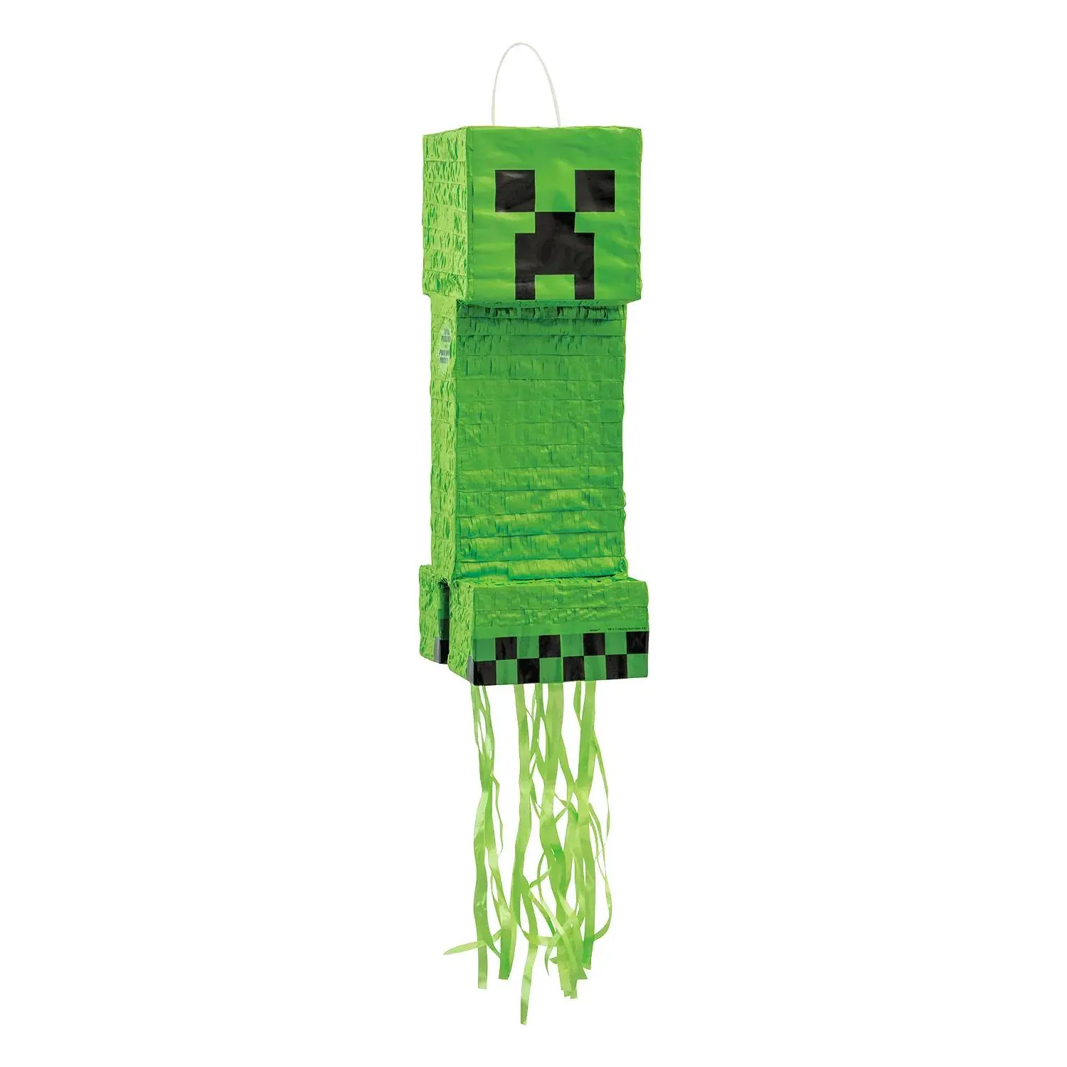 Minecraft® Creeper Pull-String Piñata, Festive Party Decor Hanger Set for Revenge Game Activities, 18" X 6 3/4" X 20 1/4"