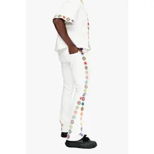 Groovy Stacked Flare Jean White