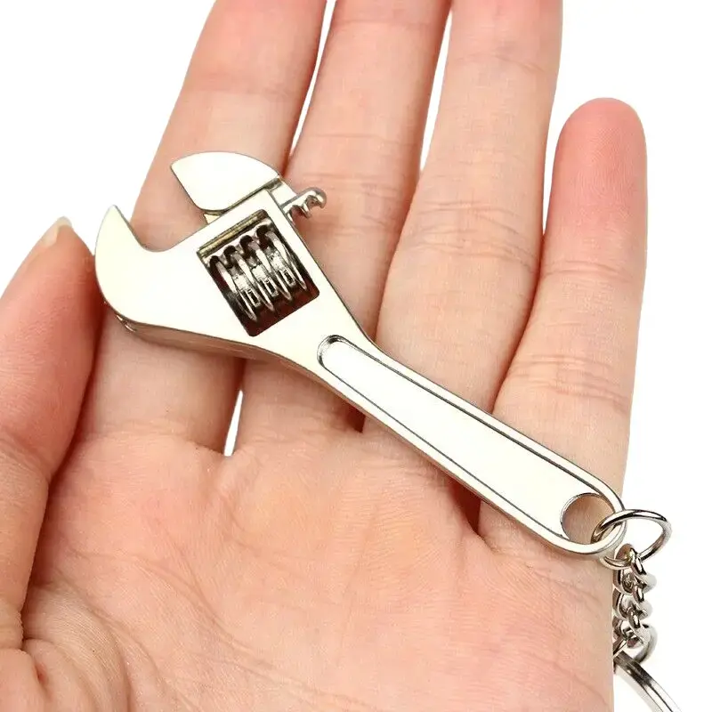Wrench Keychain Working Silver Wrench - Gift for Dad Father's Day - Handyman