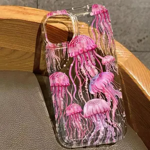 Jellyfish Pattern Phone Cases, Decorative Phone Protector Cover, Phone Accessories Compatible with iPhone 11 12 13 14 15 16 Pro Max/Pro/Plus. Anti-Yellow Material: Long-lasting print that won't fade.