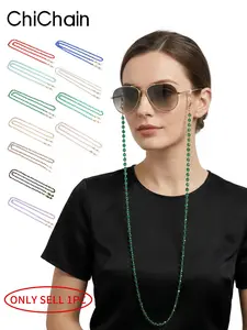 Fashion Beaded Crystal Eyeglass Chain, 1 Piece Adjustable Lanyard Glasses Strap, Mask Cord, Stylish Eyewear Accessory, Durable & Trendy Design