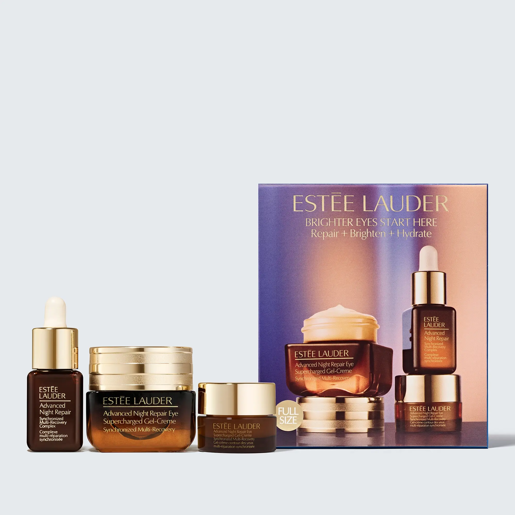 [Estée Lauder] Advanced Night Repair Eye Cream Skincare Set Repair + Brighten + Hydrate | Brightening Under Eye Cream for Dark Circles with Hyaluronic Acid & Peptides | Anti Aging & Hydrating Serum
