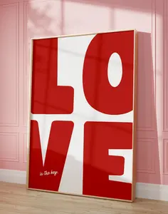 Love Poster-70s Wall Print-Preppy Poster-Trendy Wall Print-Retro Print-Love Art-Maximalist Poster-Trendy Typography Wall Art-Trippy Wall Art