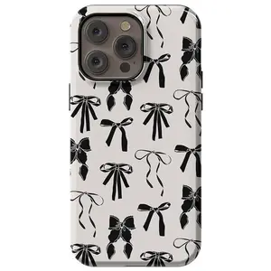 Gothic Girl Style | Black Bow Phone Case, Supports MagSafe Wireless Charging, PC Material Phone Case, Compatible with iPhone 17/16/15/14/13/12/11/X/XS/XSMAX/XR/7P/8P, a Holiday Gift for Friends, Family, and Yourself, Cover, Accessories, Smartphone, Cellph