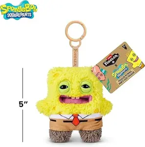 Fuggler SpongeBob 5-Inch Plush Keyring by ZURU, Funny Ugly Monster Bag Clip-on Stuffed Animal