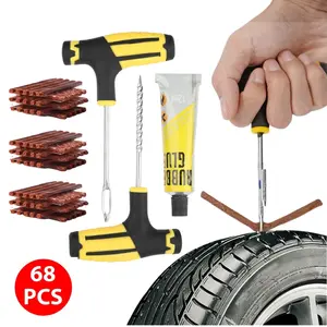 68Pcs Tire Plug Kit for Flat Tire Repair Heavy Duty Compact Tire Patch Kit for Fixing Flat on Car, UTV, ATV, Motorcycle - Professional Tire Repair