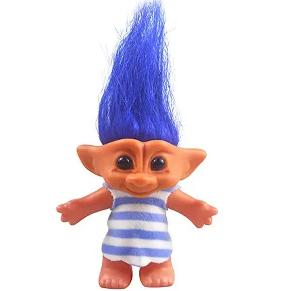 YINTLILOCN Action & Toy Figures 90s Vintage Lucky Troll Doll, Colorful Hair Retro Collectible, PVC-Free Classic Troll Toy for Party Favors, Cake Topper, Arts Crafts Accessory, Decoration