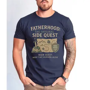 Funny D&D Dad shirt, Fatherhood Side Quest T-Shirt, Funny RPG Dad Tee, Nerdy Father's Day Gift for Gamer, Dunge0ns and Drag0ns Sweatshirt