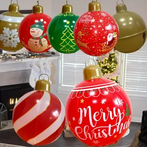 Large Christmas Inflatable Balls, 26 Inch Giant PVC Decorations for Holiday Tree Yard Lawn Porch Pool, Indoor Outdoor Festive Decor