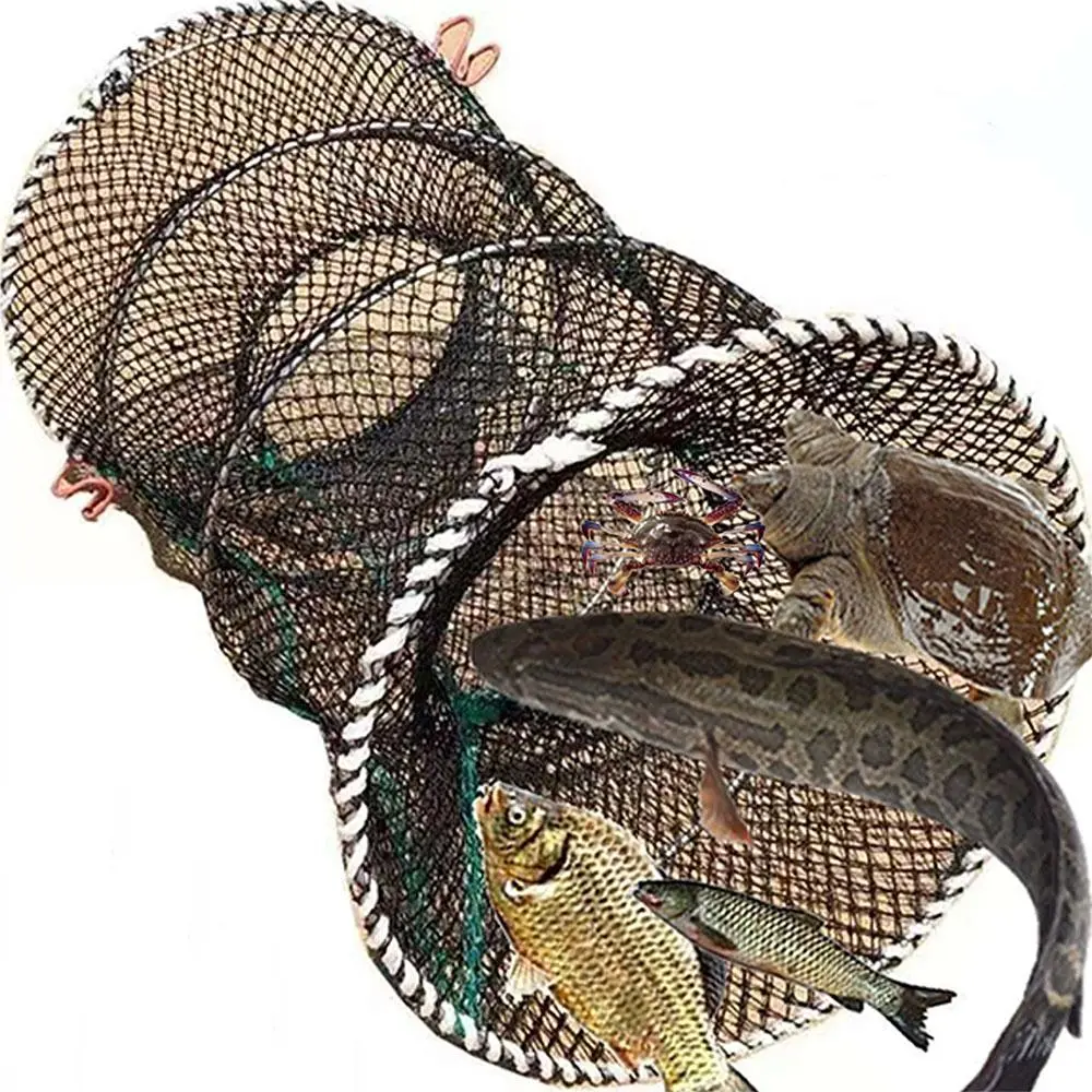 Portable Round Crab Net, 1 Count Durable Foldable Crab Cage, Crab Net for Fishing, Outdoor Fishing Tool For Fishing Enthusiasts, Crab Fishing Gear, Crab Fishing Equipment, Crab Fishing Tools, Crab Fishing Tackle, Outdoor Fishing Supplies