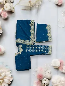 Designer Handwork Saree with Dupatta Ensemble- Indian Ethnic Wear for Women