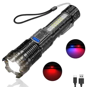 USB Rechargeable LED Flashlight, High Power Waterproof Zoomable Flashlight, Portable Lighting Equipment for Outdoor Camping Fishing, High Lumen Flashlights