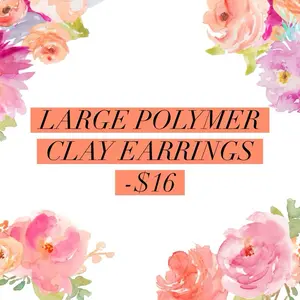 Ollie & Me Handmade Polymer Clay Earrings Unique Design with Floral Patterns & Geometric Shapes Dangle Stud Hoop Styles