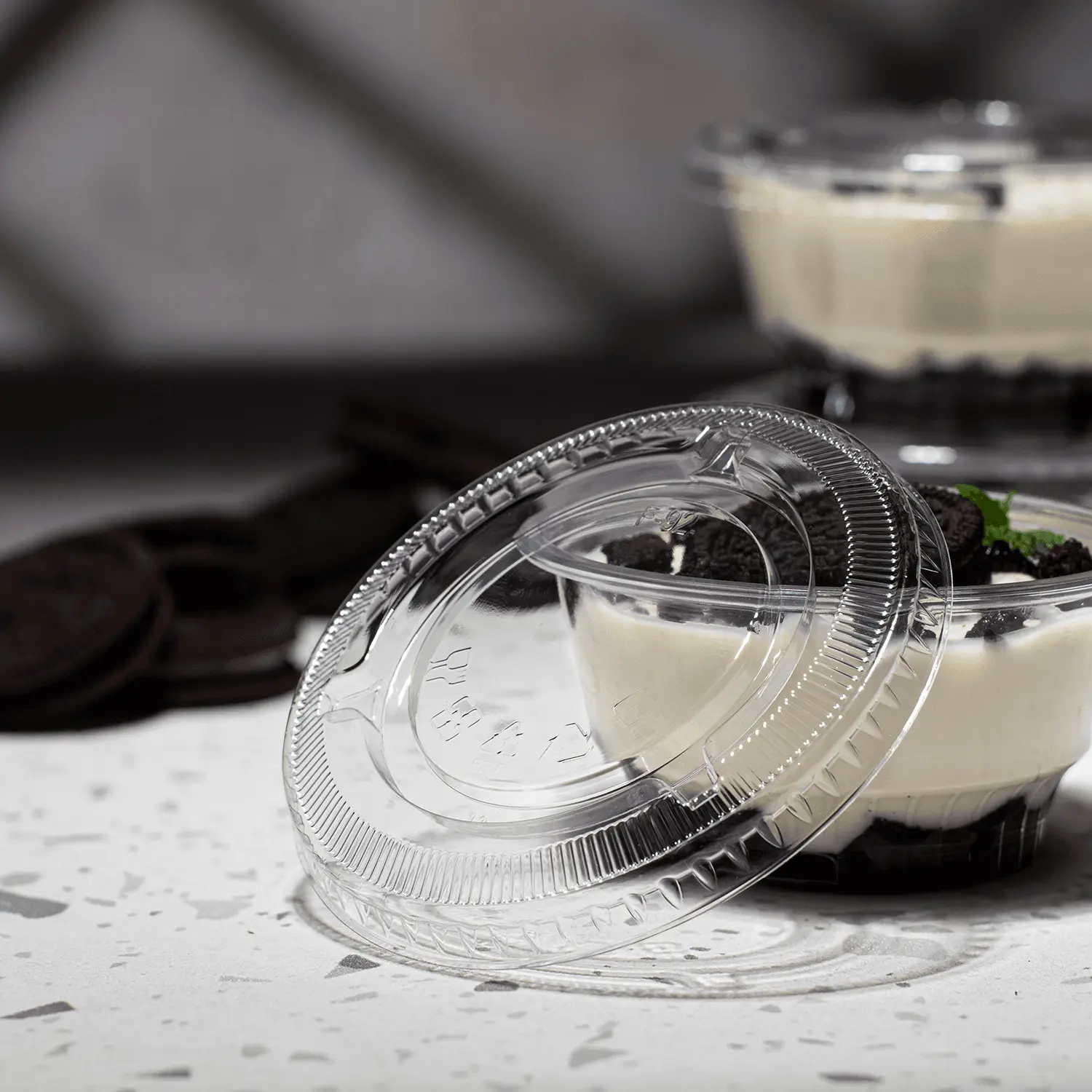 [1,000 ct] Plastic Cup Lids | No Hole | PET | 92 mm | Clear