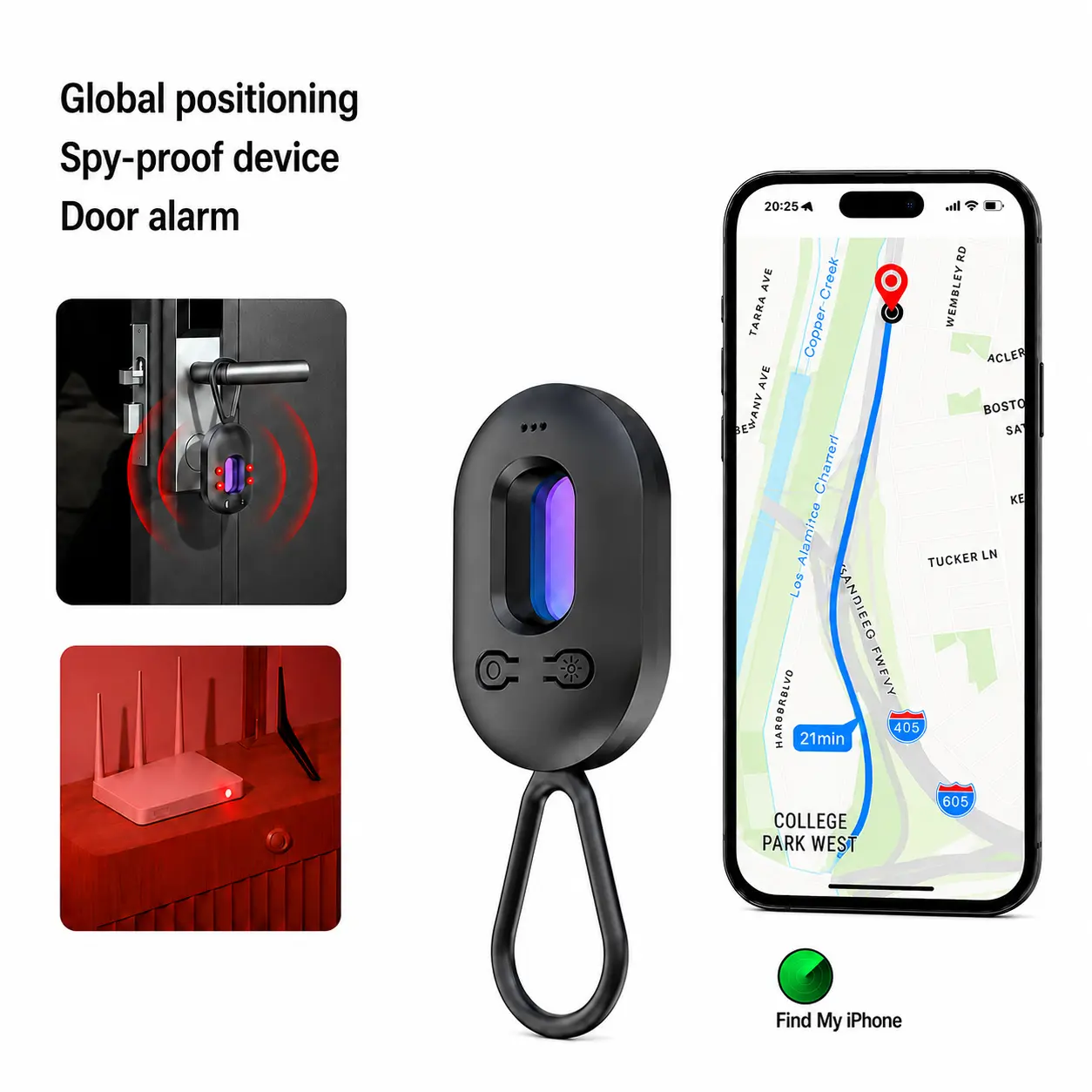Hidden Camera Detectors, GPS Tracker, Vibration sensor Door andwindow alarm, Spy Camera Detector,Anti-intrusion, 30H Working Time for Travel, Car, Bathroom, Office, Hotel, Airbnb, Rental