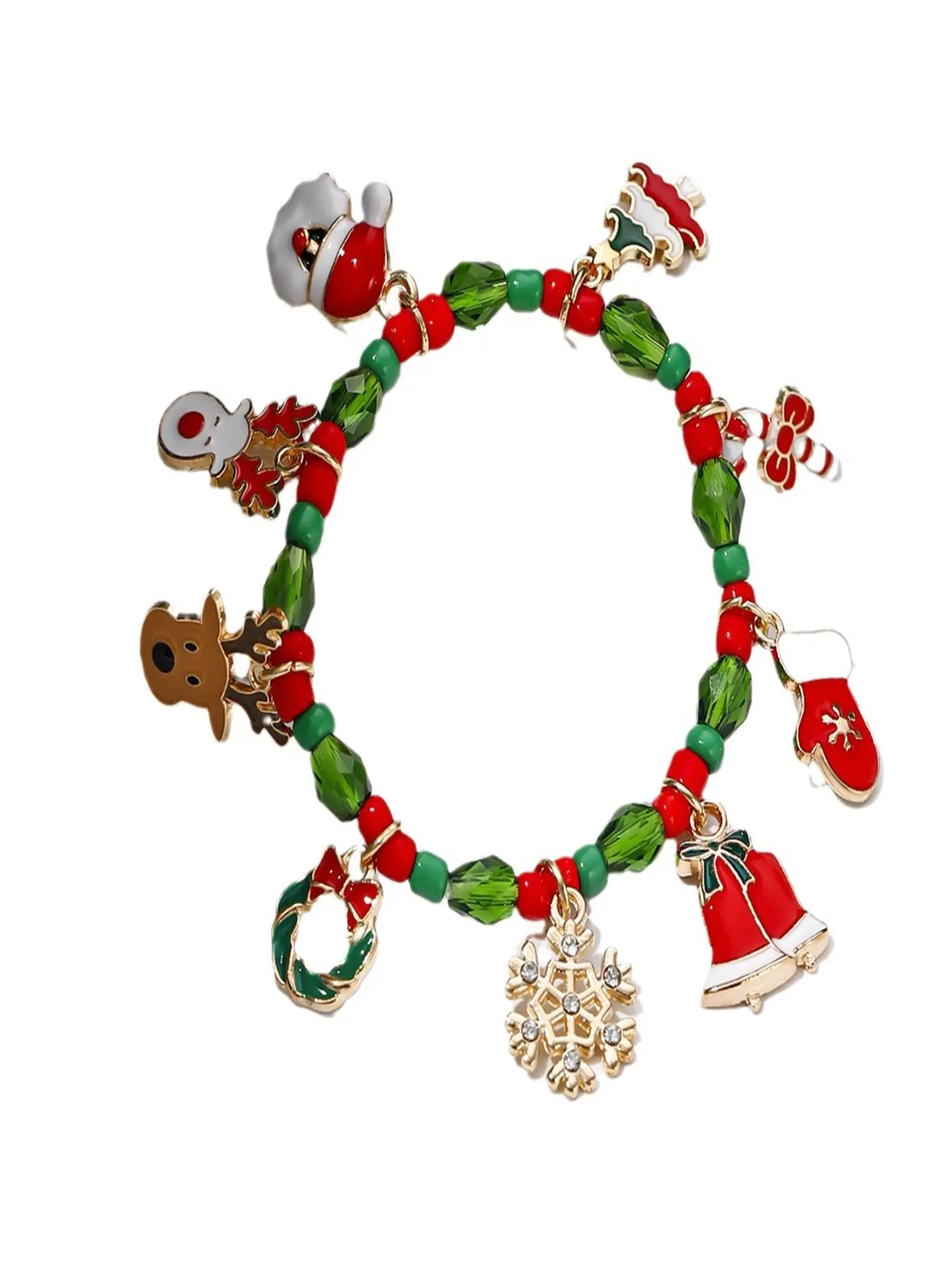 1pcs Adjustable Christmas Theme Enamel Santa Bracelet for Women, Exquisite Trendy Bracelet, Perfect Holiday & Daily Wear, Fashion Accessory, Ideal Christmas Gift for Kids