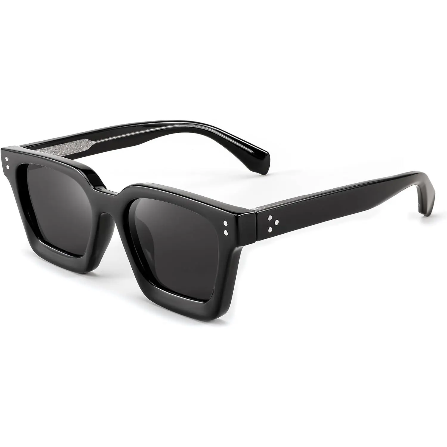 FEISEDY Sunglasses Men Women Polarized, Chunky Square Thick Frame, Rectangle UV400 Shade Sun Glasses B2396