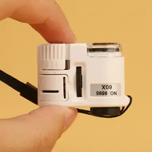 60X Handheld Magnifying Glass Mini Pocket Microscope Loupe Currency Detector Jeweler Magnifier With LED Light