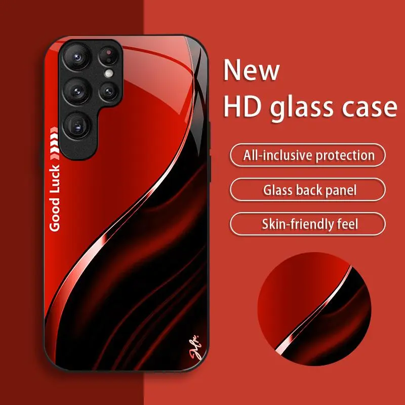 Simple Silk Gradient Glass Case for Galaxy S23 Ultra Smartphone, Affordable, Fully Shockproof, Drop-Resistant, Wear-Resistant - Handheld Cellphone Protection for Devices-888