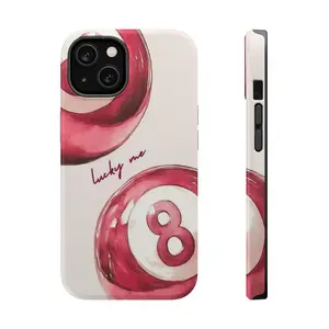 Pink Billiard Ball Number 8 BblackThemed Phone Case Premium Matte Texture, Protection, Shockproof, Anti-Drop, Anti-Fingerprint For IPhone 17-12, Pro Max, Pro Plus, and Samsung S25-22 Protection Safety