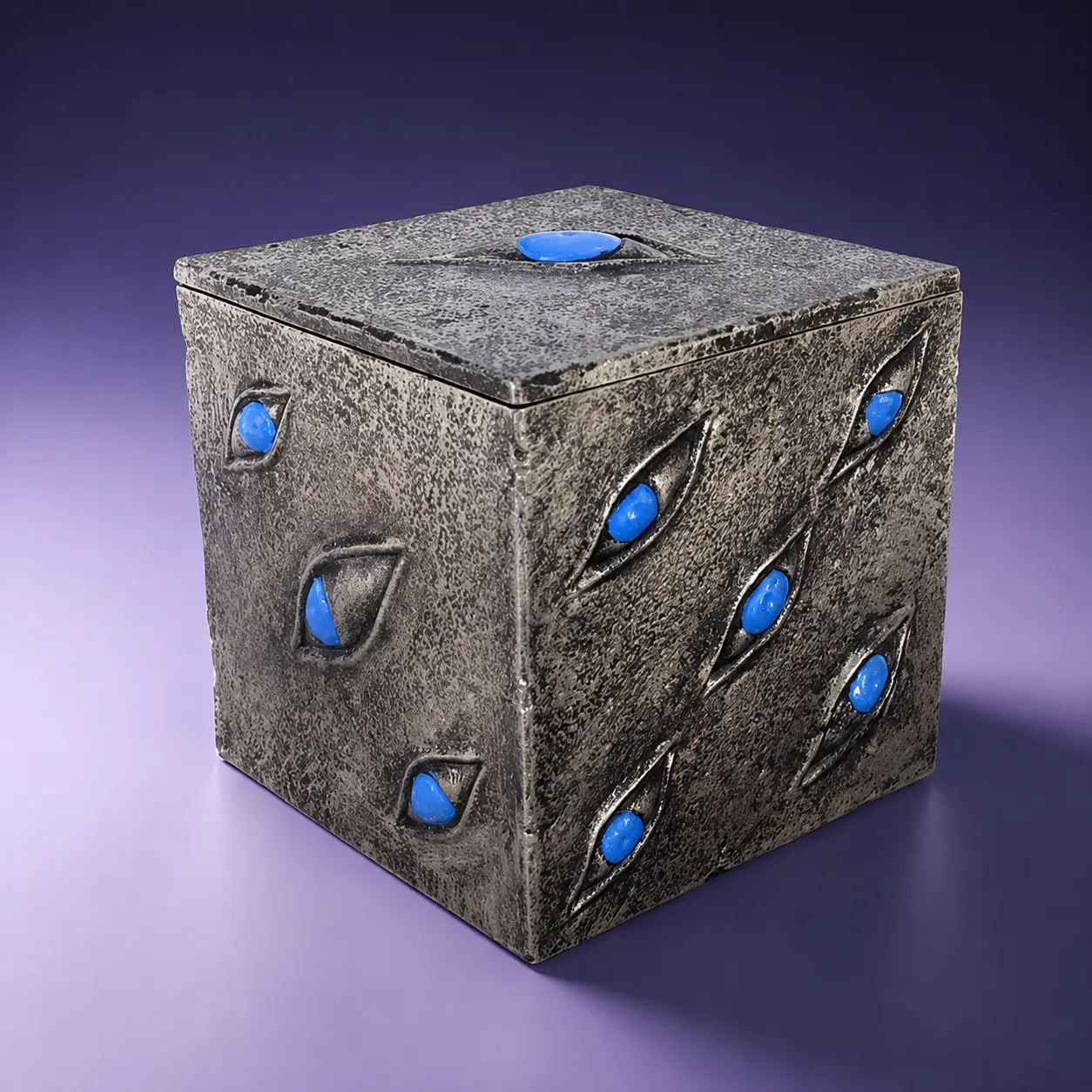 [Lark Pine]Anime Prison Realm Storage Cube Box, Gojo Satoru Seal Prop Decor, Gothic Resin Eye Trinket Jewelry Box for Jujutsu Kaisen Fans