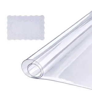 Summervibes VEVOR Clear Table Cover Protector, 18x 36 Rectangle Table Cover, 1.5 mm Thick PVC Plastic Tablecloth, Waterproof Desktop Protector for Writing Desk, Coffee Table, Dining Room Table