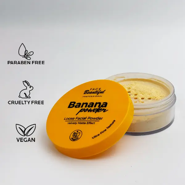 Face Beautiful Brazilian Banana Loose Face Powder - Ultra-fine Velvet Matte Finish, Lightweight, Brightening Under-Eye Look, for Medium Skin Tones, 10 g / 0.35 oz