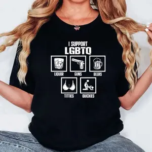 Rainbow Pride Graphic Tee, Funny Meme Shirt, Unisex Sweater Pullover Tee — I Support LGBTQ, Human Rights, Pride Flag Tee