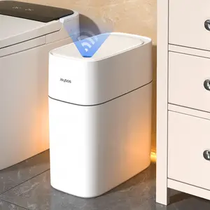 JOYBOS Induction Smart Slim Narrow Cute Trash Can(Without charging cable/battery), Space Saving Waterproof Bathroom Trash Can, Suitable for Office, Kitchen, Bedroom, Nordic Style Touchless Automatic Restroom Towel Warmer