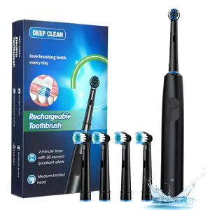 Rechargeable Electric Toothbrush for Adults, 5 Modes Rotating Design, Includes 4 Soft Brush Heads, Ideal Oral Care Solution, Power Toothbrush