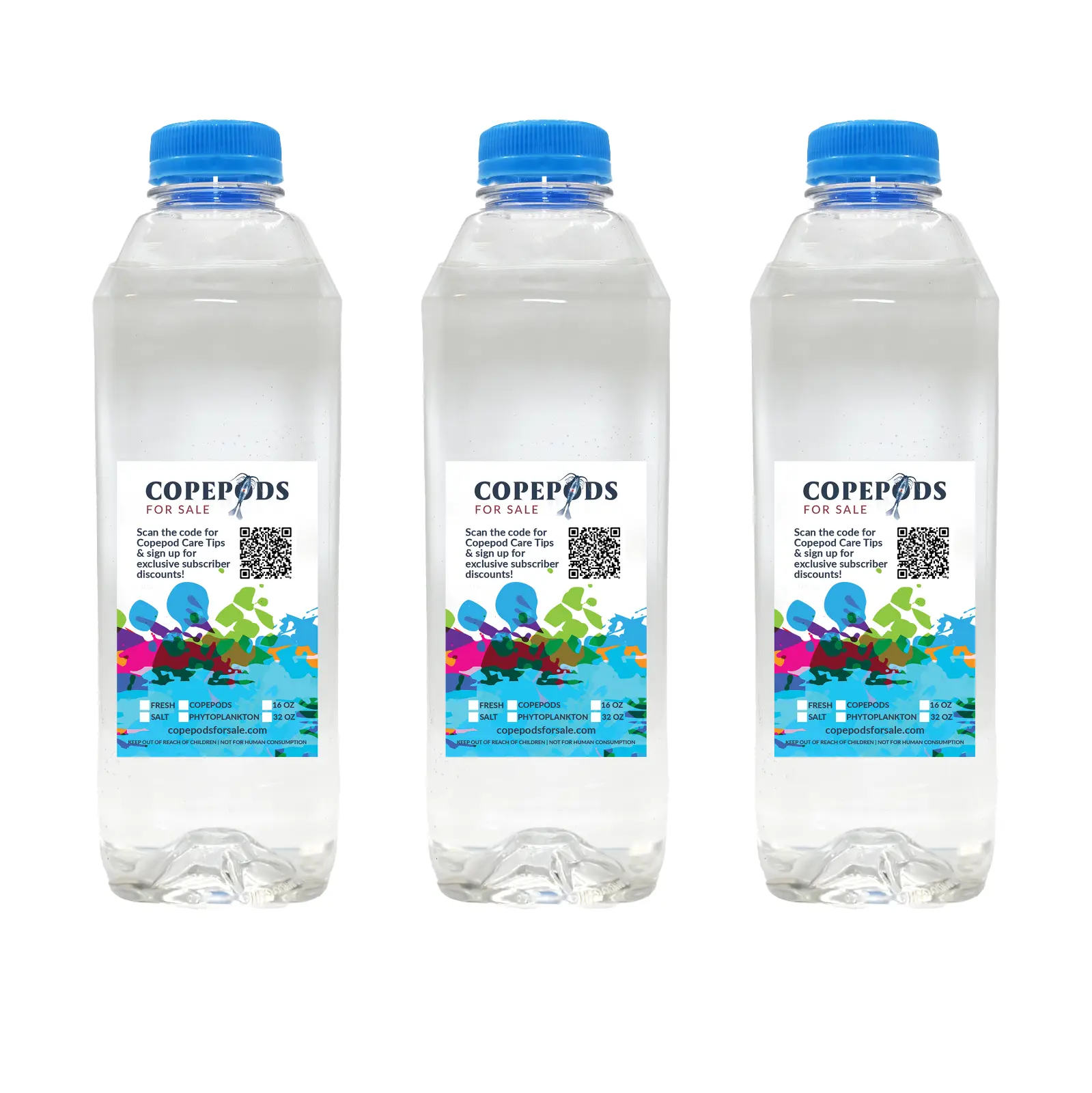 Premium 3x 32oz Copepod Pack – Tisbe, Trigio & Apo – 100% Organic – FREE Quick Shipping
