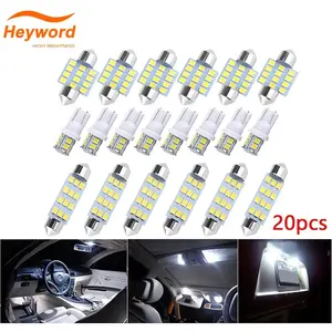 Heyword 20Pcs For Car Trunk Dome License Plate Lamps 6000K LED Interior Lights Bulbs Kit