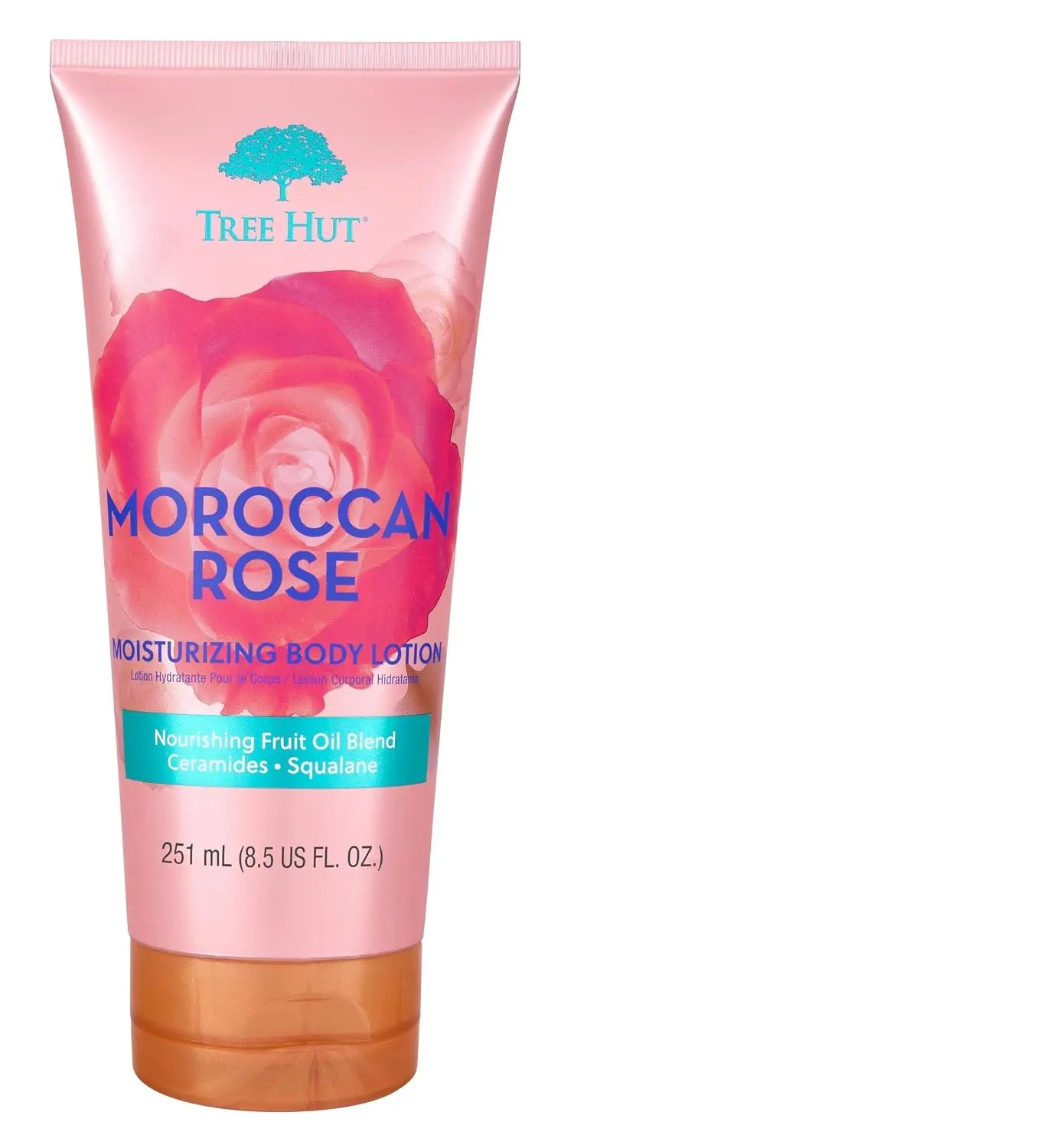 Tree Hut Moisturizing Body Lotion, Moroccan Rose, 8.5 Fl Oz | Ceramide and Squalene Formula Helps Protect Skin, Long-lasting Hydration Leaves Skin Feeling Soft & Moisturized