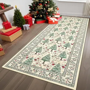 Christmas rug, 1 count runner rug, long rug, Christmas decoration rug, Non-slip Washable Corridor carpet Runner,soft comfortable area rug, Christmas Gift, multifunctional suitable for Corridor bathroom , living room bedroom bedside, Home Decorative Rug