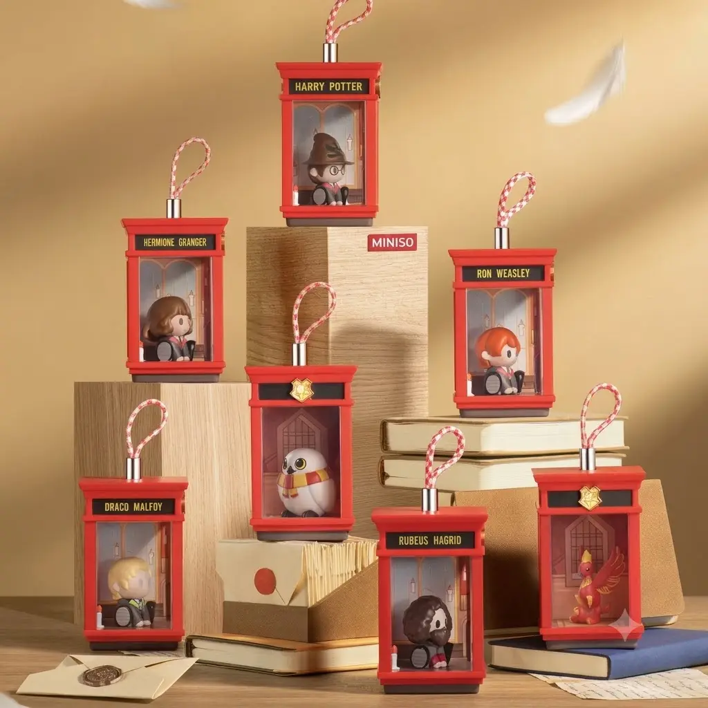 Harry Potter Magic House Mystery Blind Box Figure Bag Charm,Cute Anime Backpack Keychain Pendant & Desk Display Ornament, Collectible Surprise Gift for Potterheads & Kids Adults （4.72"x2.95"x2.95")